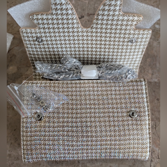 Kurt Geiger London Shoredicht Bow Wallet Beige Comb Shoulder Rightstone Bag New - Picture 9 of 15